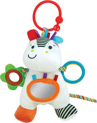 Winfun Little Pals Zippy Zebra Hnd Ratle Squkrs Crinkle Sound Rattle