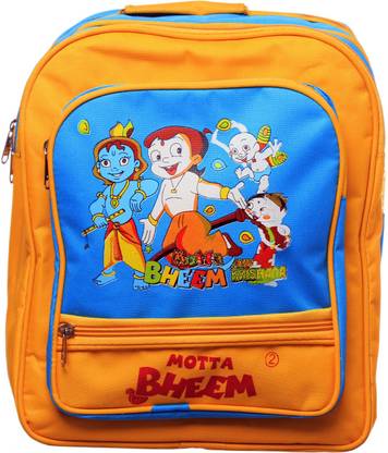 Simon Robes Mota Bheem Yellow Waterproof Backpack