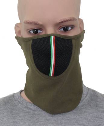 SUSHITO Army Colour Half Velcro Balaclava