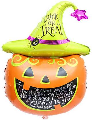 My Party Suppliers Printed Funny Halloween Pumpkin Head Decorative Foil Balloons Balloon