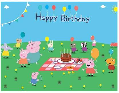 Party Propz Peppa Pig Birthday Wallpaper Banner