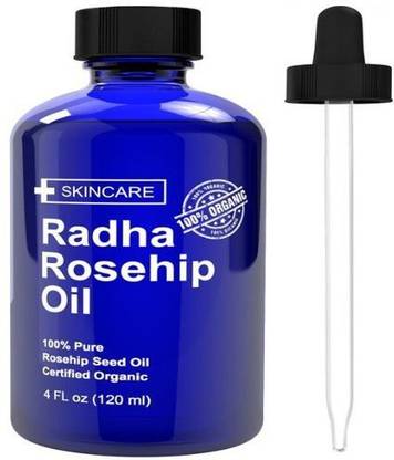Radha Beauty Rosehip seed Oil 100% Cold Pressed Certified Organic