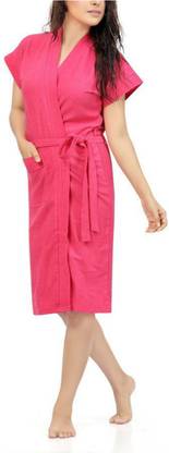 Creative India Exports Pink Free Size Bath Robe