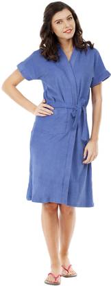 Superior Dark Blue Free Size Bath Robe