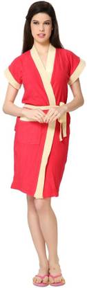 Superior Gajri Red Free Size Bath Robe