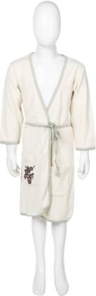 Eco Organic Life Style Alluring Green, Off White Large Bath Robe