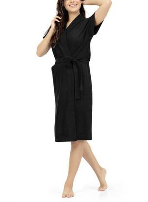 Creative India Exports Black Free Size Bath Robe
