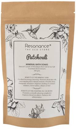 Resonance Mineral Bath Soak (Bathing Salt) in Patchouli Essential Oil and Himalayan Rock Salt Blends
