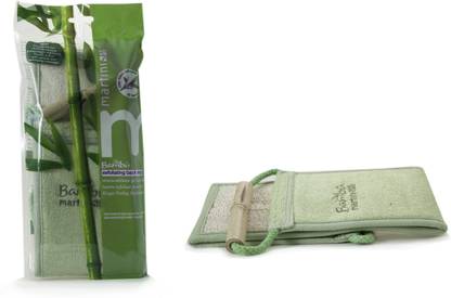 Martini Spa Bambu Soft Caress and Exfoliating Back Strap - 100% Loofah and Cotton