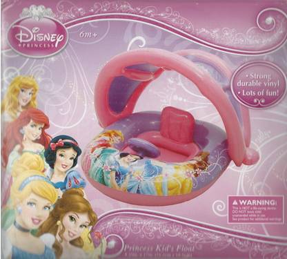 DISNEY Princess Inflatable Kids Float with Optional Sun Cover Canopy Bath Toy