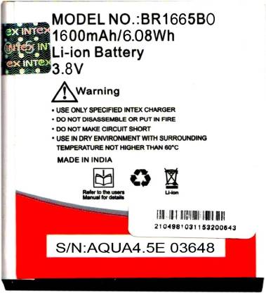 Intex Mobile Battery For  Intex BR1665BO