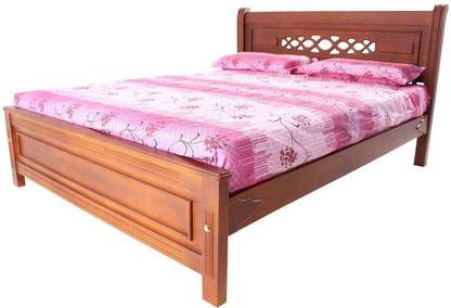 Furncoms Design Cot Solid Wood Queen Bed