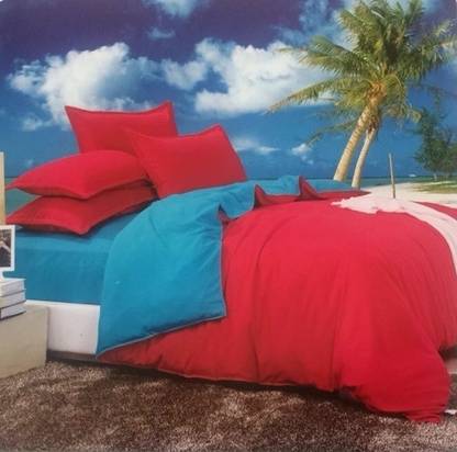 Dexim Double Florescent Color Polyester, Satin Queen Sized Bedding Set
