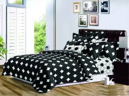 Dexim Polyester, Cotton Double King Sized Bedding Set