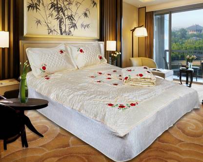 Urban Style Ethnic Raw Silk Queen Sized Bedding Set