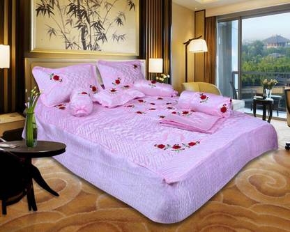 Urban Style Ethnic Raw Silk Queen Sized Bedding Set