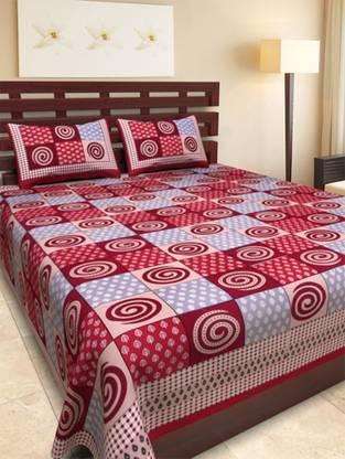 Shop jaipuri rajasthani Cotton Double Printed Flat Bedsheet