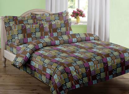 Swaas 180 TC Cotton Queen Printed Flat Bedsheet