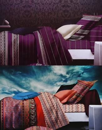 home basics Polycotton King Abstract Flat Bedsheet