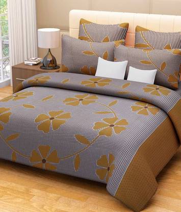 SPRING Cotton Double Floral Flat Bedsheet
