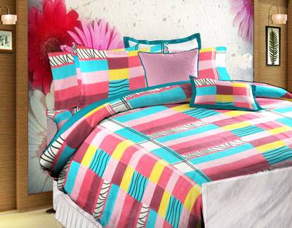 Empress 200 TC Cotton Double Checkered Flat Bedsheet