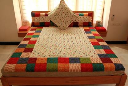 Patch 40 TC Cotton Double Floral Flat Bedsheet