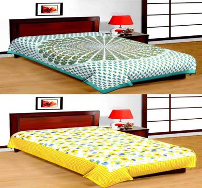 Bombay Spreads 120 TC Cotton Single Printed Flat Bedsheet