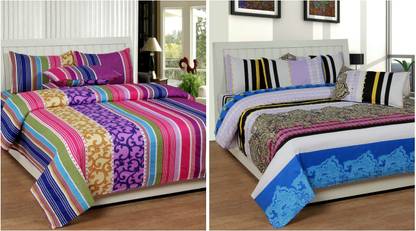 LV Polyester Double Printed Flat Bedsheet