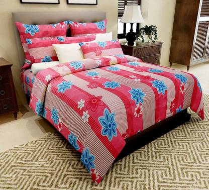 Home Candy 144 TC Cotton Double Floral Flat Bedsheet
