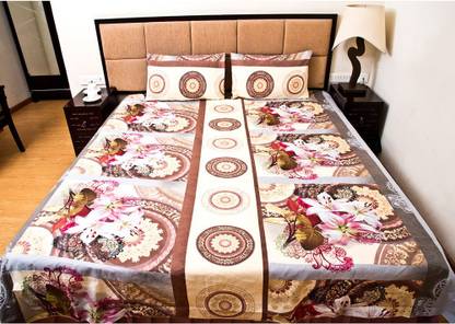 Shilpbazaar 200 TC Polyester Double Printed Flat Bedsheet