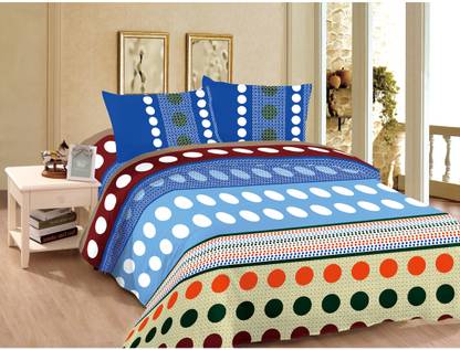 good karma Polyester Double Geometric Flat Bedsheet