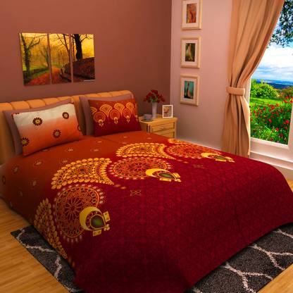 Bombay Dyeing Cotton King Flat 300 TC Abstract Bedsheet