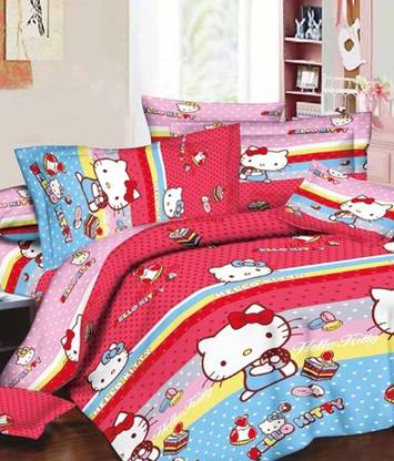 Hello Kitty Cotton Double Flat Cartoon Bedsheet