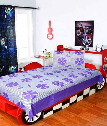 hargunz Cotton Single Floral Flat Bedsheet