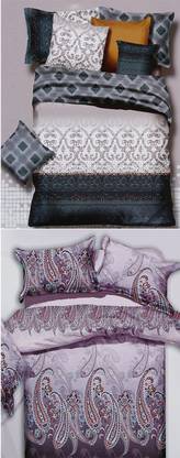 home basics Polycotton King Abstract Flat Bedsheet