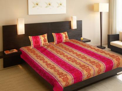 shop jaipuri Silk Double Abstract Flat Bedsheet