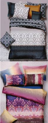 home basics Polycotton King Abstract Flat Bedsheet