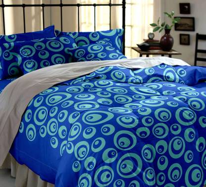 Dreamscape by Decathlon Cotton Double Flat 144 TC Geometric Bedsheet