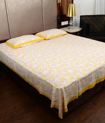 UNIQCHOICE Cotton Double Flat 120 TC 3D Printed Bedsheet