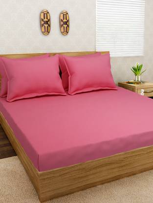 Jersey Dreams Cotton Queen Solid Fitted (Elastic) Bedsheet