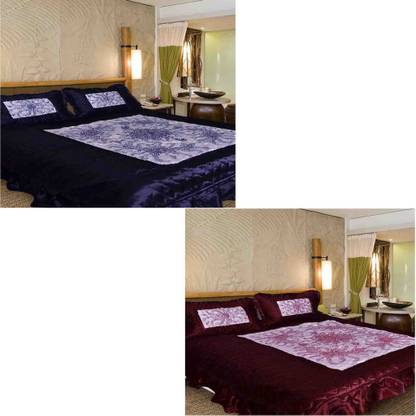 Chelsi 120 TC Satin Double Abstract Flat Bedsheet