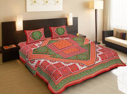 IMPRINTS 120 TC Cotton Double Printed Flat Bedsheet