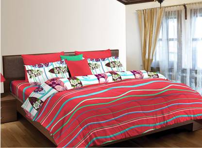 Home Expressions USA 144 TC Cotton Double Striped Bedsheet