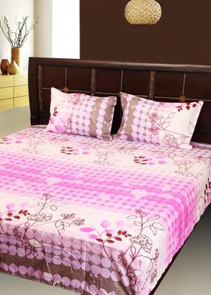 AMETHYST Polyester Double Flat Floral Bedsheet