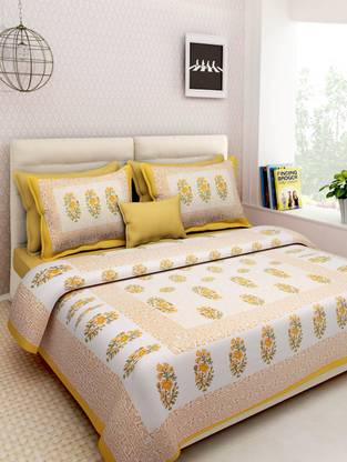 Bombay Spreads 120 TC Cotton Double Printed Flat Bedsheet