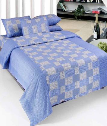 Home Glitter Cotton Double Flat 3D Printed Bedsheet