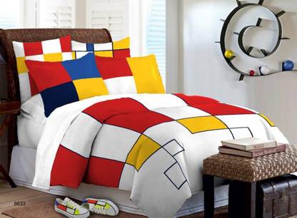 Bombay Dyeing 220 TC Cotton King Abstract Fitted (Elastic) Bedsheet