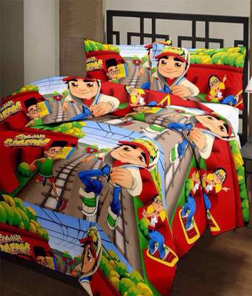 Comfort Home Polyester Single Flat 110 TC Cartoon Bedsheet