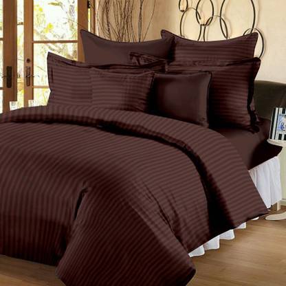 P.S Decor Cotton Double Flat Striped Bedsheet