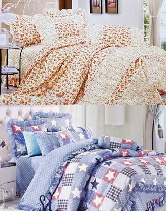 home basics Polycotton King Floral Flat Bedsheet